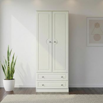 Pembroke Cream 2 Door 2 Drawer Tall Wardrobe