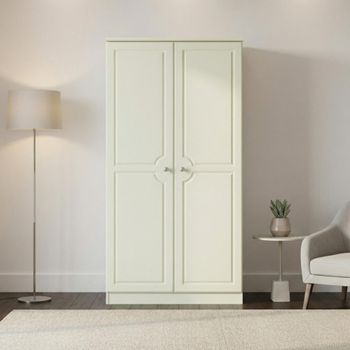 Pembroke Cream H 182.4cm 2 Door Plain Wardrobe