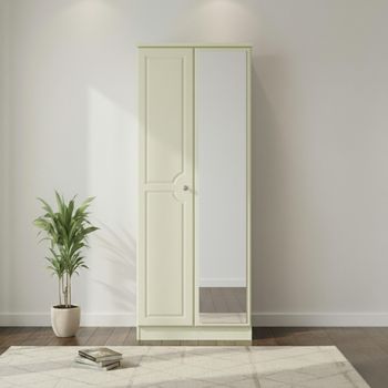 Pembroke Cream 2 Door 1 Mirror Tall Wardrobe