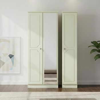Pembroke Cream 3 Door 1 Mirror Tall Triple Wardrobe