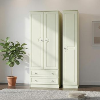 Pembroke Cream 3 Door LHF 2 Drawer Tall Triple Wardrobe