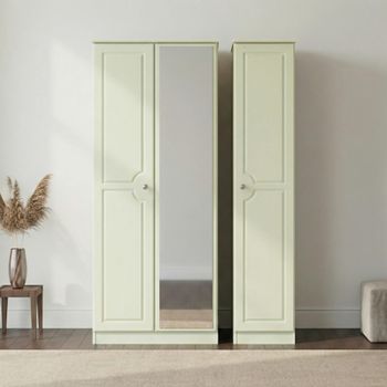 Pembroke Cream 3 Door 1 Mirror Triple Wardrobe