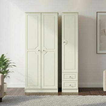 Pembroke Cream 3 Door RHF 2 Drawer Triple Wardrobe