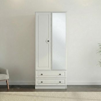 Pembroke White 2 Door Combi 1 Mirror Wardrobe