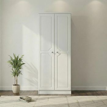 Pembroke White 2 Door Tall Plain Wardrobe