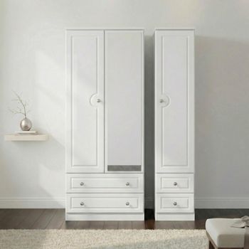 Pembroke White 3 Door 1 Mirror Combi Wardrobe
