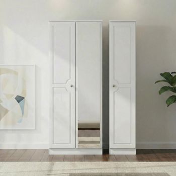 Pembroke White 3 Door 1 Mirror Tall Triple Wardrobe