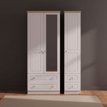 Vienna Cashmere 3 Door 1 Mirror Combi Wardrobe