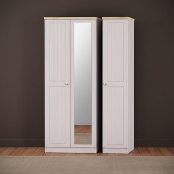 Vienna Cashmere 3 Door 1 Mirror Tall Triple Wardrobe
