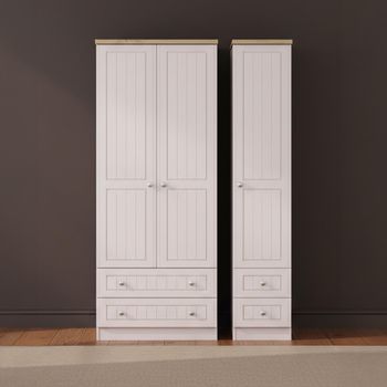 Vienna Cashmere 3 Door 4 Drawer Tall Triple Wardrobe