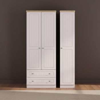 Vienna Cashmere 3 Door LHF 2 Drawer Tall Triple Wardrobe