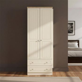 Vienna Cream 2 Door 2 Drawer Tall Wardrobe