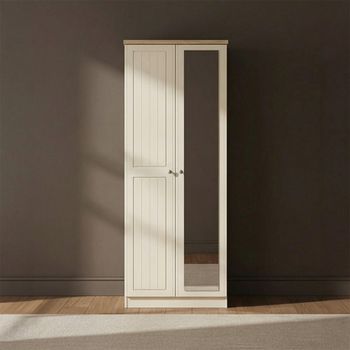 Vienna Cream 2 Door 1 Mirror Tall Wardrobe