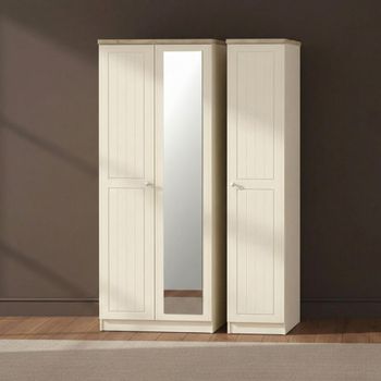 Vienna Cream 3 Door 1 Mirror Triple Wardrobe