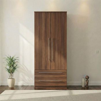 Sherwood Walnut Double 2 Door 2 Drawer Wardrobe