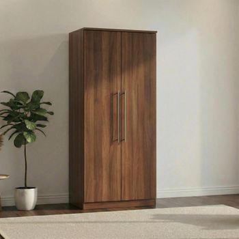 Sherwood 2 Door Plain Walnut Wardrobe