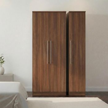 Sherwood 3 Door Tall Triple Walnut Wardrobe