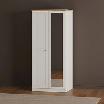 Vienna Porcelain 2 Door 1 Mirror Wardrobe
