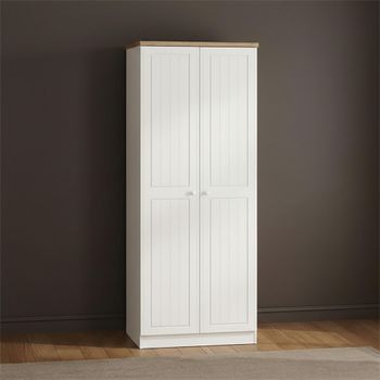 Vienna Porcelain 2 Door Tall Plain Wardrobe