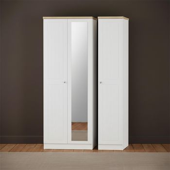 Vienna Porcelain 3 Door 1 Mirror Tall Triple Wardrobe