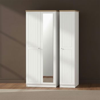Vienna Porcelain 3 Door 1 Mirror Triple Wardrobe
