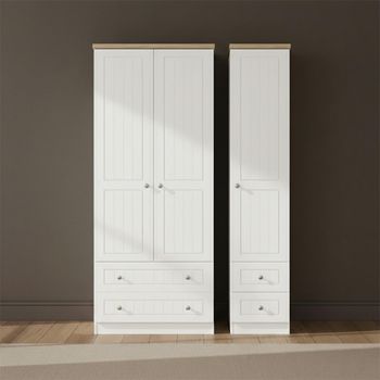 Vienna Porcelain 3 Door 4 Drawer Tall Triple Wardrobe
