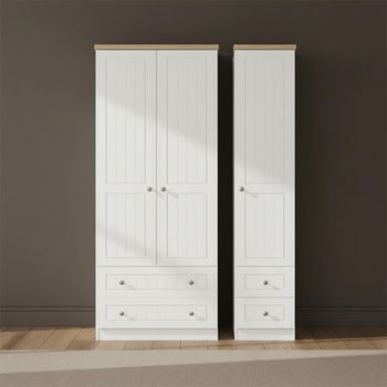 Vienna Porcelain 3 Door 4 Drawer Triple Wardrobe