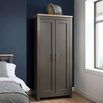 Highgate Dark Grey Painted 2 Door Wardrobe