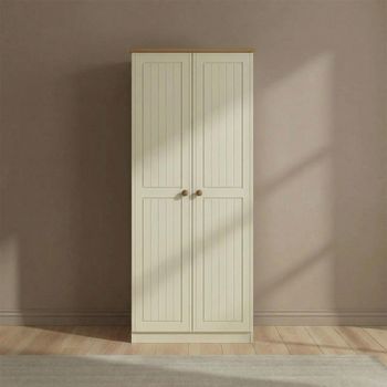 Warwick Cream and Oak 2 Door Plain Wardrobe