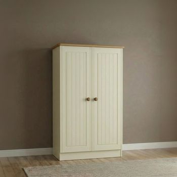 Warwick Cream and Oak 2 Door 3 Drawer Midi Wardrobe