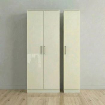 Knightsbridge Cream Gloss 3 Door Tall Triple Wardrobe