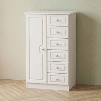 Crystal Midi White 1 Door Wardrobe