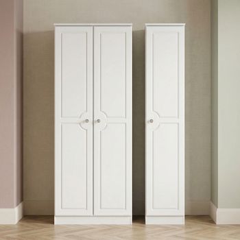 Crystal Tall White 3 Door Triple Wardrobe