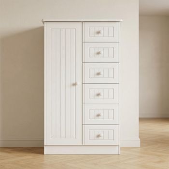 Warwick White 1 Door Midi Wardrobe