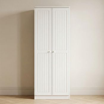 Warwick White 2 Door Tall Plain Wardrobe