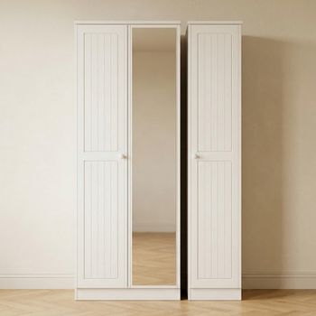 Warwick White 3 Door 1 Mirror Tall Triple Wardrobe