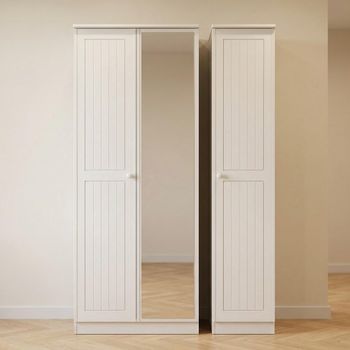 Warwick White 3 Door 1 Mirror Triple Wardrobe