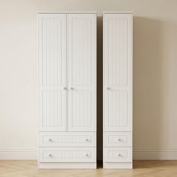 Warwick White 3 Door 4 Drawer Tall Triple Wardrobe