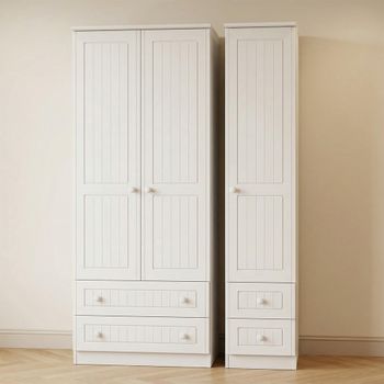 Warwick White 3 Door 4 Drawer Triple Wardrobe