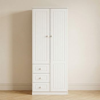 Warwick White RHF 3 Drawer 2 Door Wardrobe