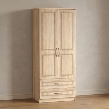 Dorset Oak 2 Door 2 Drawer Double Wardrobe