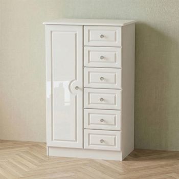 Balmoral White Gloss 1 Door Midi Wardrobe
