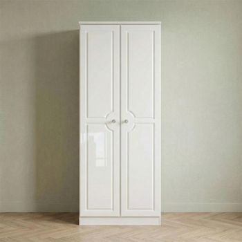Balmoral White Gloss 2 Door Plain Wardrobe