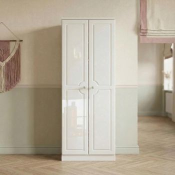 Balmoral White Gloss 2 Door Tall Hanging Wardrobe