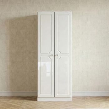 Balmoral White Gloss 2 Door Tall Plain Wardrobe