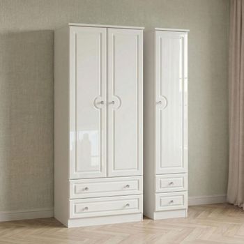 Balmoral White Gloss 3 Door 4 Drawer Tall Triple Wardrobe