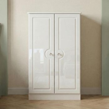 Balmoral White Gloss 2 Door Midi Wardrobe