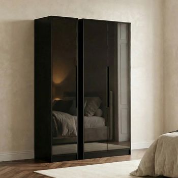 Monaco Black Gloss 3 Door Tall Triple Wardrobe