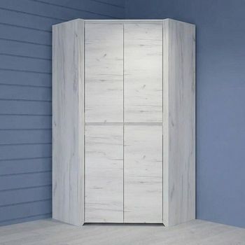 Angel White 2 Door Corner Wardrobe