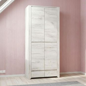 Angel White 2 Door 2 Drawer Wardrobe
